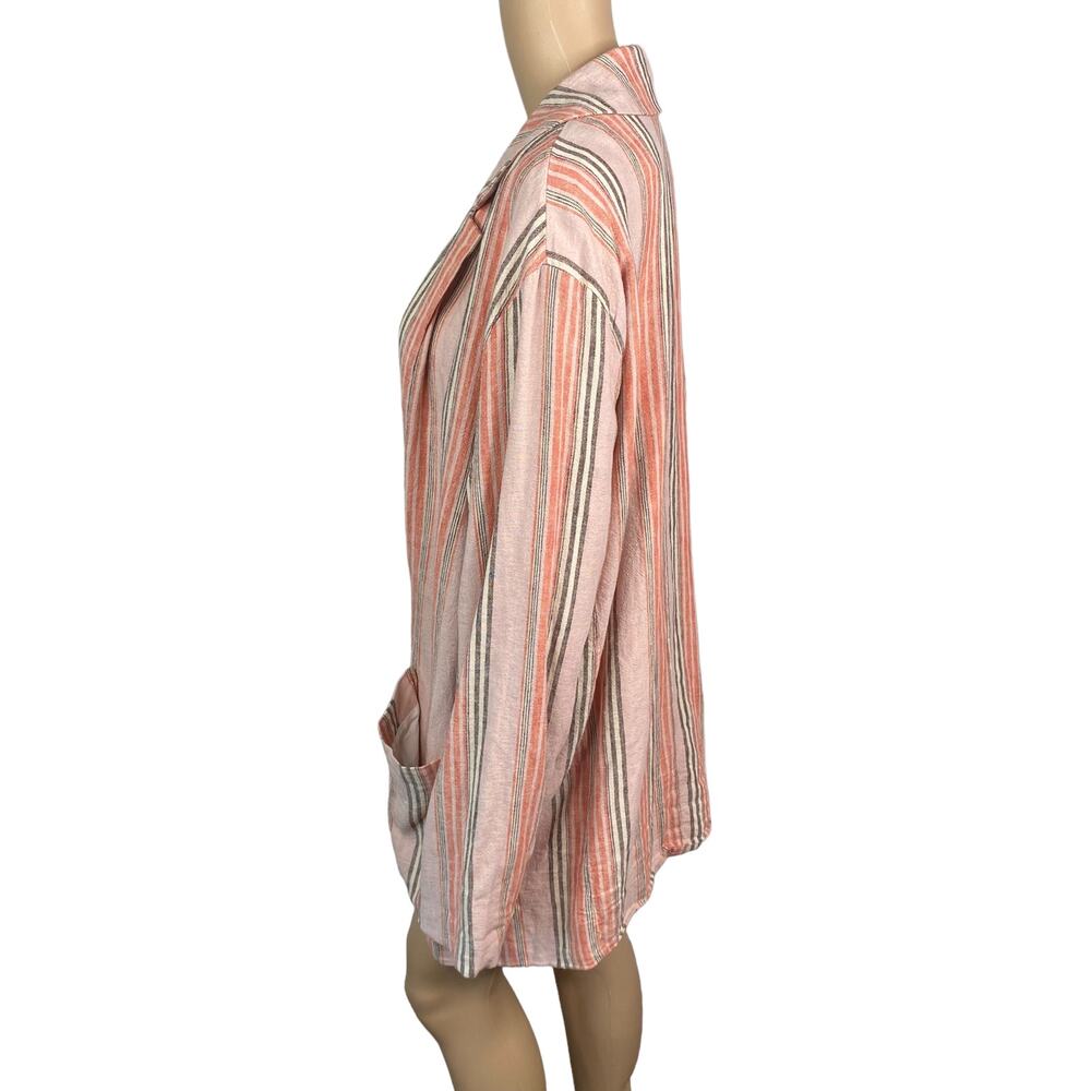 Free People Pink and Cream Striped Blazer - Picture 7 of 10